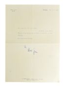 HISTORICAL - ALBERT SPEER (1905-1981) - NAZI MINISTER OF WAR PRODUCTION LETTER