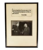 HISTORY - ADOLF HITLER (D.1945) - PERSONAL PHOTOGRAPH, AUTOGRAPHED