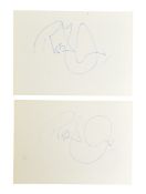 MUSIC - ROBERT PLANT - LED ZEPPELIN - TWO AUTOGRAPHS ON CARD