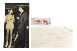 ACTORS - GRAND PRIX (196^) - CAST AUTOGRAPHS ON CARD