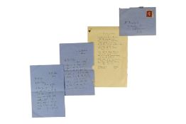 POETRY - WALTER DE LA MARE (D.1956) - HANDWRITTEN POEM + LETTERS