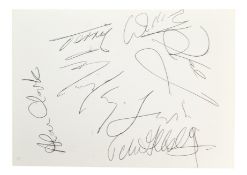 MUSIC - DIRE STRAITS - AUTOGRAPHS ON WHITE CARD