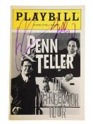 MAGICIANS - PENN & TELLER - SIGNED VINTAGE PLAYBILL PROGRAMME