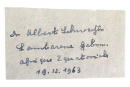 POLYMATH / SCIENCE - ALBERT SCHWEITZER (D.1965) - AUTOGRAPH ON PAPER