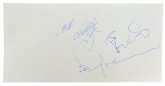 MUSIC - ABBA (SWEDISH POP BAND) - AUTOGRAPHS ON CARD