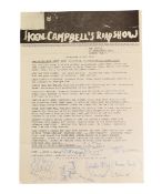 COMEDY - KEN CAMPBELL'S ROADSHOW - EARLY SIGNED BOOKING FORM