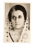 WORLD LEADERS - INDIRA GANDHI - INDIA PRIME MINISTER - SIGNED PHOTOGRAPH