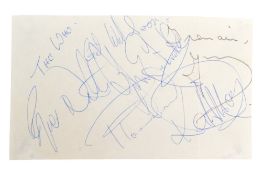 THE WHO (BAND) - ROGER DALTREY - 1970 AUTOGRAPHS ON SLIP OF PAPER