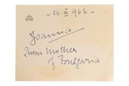 ROYALTY - GIOVANNA OF SAVOY (D.2000) - AUTOGRAPH ON CARD
