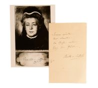 NOVELIST - BERTHA VON SUTTNER (D.1914) - ALS