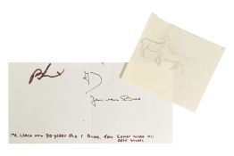 ART & DESIGN - BERNARD LEACH (POTTER) - AUTOGRAPH & SKETCH