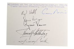 POLITICAL - MEDIATORS OF THE EX-YUGOSLAVIAN CONFLICT (INC. CARTER)