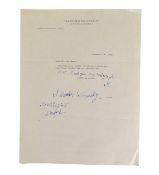 SOVIET UNION - ALEXANDER KERENSKY (D.1970) - AUTOGRAPHED LETTER