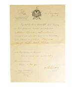 SOUTH AFRICA - PAUL KRUGER (D.1904) - AUTOGRAPHED CERTIFICATE