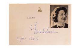 ROYALTY - GERALDINE OF ALBANIA (D.2002) - AUTOGRAPH ON CARD
