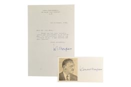 WRITER - W. SOMERSET MAUGHAM (D1965) - TLS + AUTOGRAPH