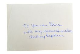 HOLLYWOOD - AUDREY HEPBURN (1929-1993) - AUTOGRAPH ON PAPER