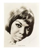 MUSIC - NINA SIMONE - EARLY SIGNED BLACK & WHITE PHOTOGRAPH