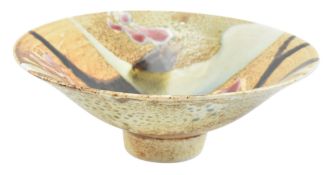 DAVID & MARGARET FRITH FOR BROOKHOUSE POTTERY - VINTAGE STUDIO POTTERY CENTREPIECE FRUIT BOWL