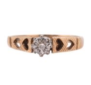 HALLMARKED 9CT GOLD & DIAMOND RING