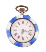 SILVER & ENAMEL FOB WATCH