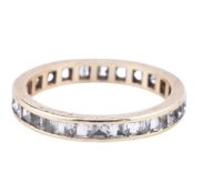 9CT GOLD & WHITE STONE ETERNITY RING