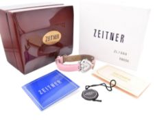 ZEITNER - HEART SHAPED MOTHER OF PEARL & DIAMOND WRISTWATCH