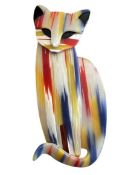 LEA STEIN CELLULOID QUARRELSOME CAT BROOCH PIN