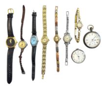 COLLECTION OF WATCHES TO INCLUDE SILVER POCKET WATCH