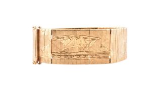 18CT GOLD GREEK PANEL BRACELET