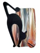 LEA STEIN CELLULOID CAT AND BALL BROOCH