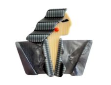 LEA STEIN CELLULOID CARMEN JOAN CRAWFORD BROOCH