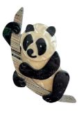 LEA STEIN CELLULOID PANDA BROOCH