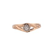 HALLMARKED 9CT GOLD & DIAMOND RING