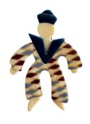 LEA STEIN CELLULOID SAILOR BROOCH