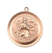 HALLMARKED 9CT GOLD ST CHRISTOPHER NECKLACE PENDANT