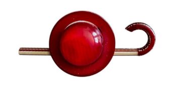 LEA STEIN CELLULOID HAT AND CANE BROOCH