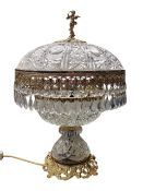 20TH CENTURY NEOCLASSICAL ITALIAN CUT GLASS & GILT TABLE LAMP