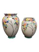 CARLTON WARE - TWO EARLY 20TH CENTURY SPRING CERAMIC VASES