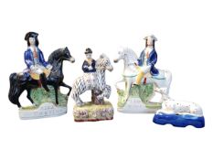 FOUR 19TH CENTURY STAFFORDSHIRE EARTHENWARE FIGURES