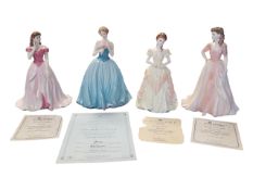 COALPORT - COLLECTION OF FOUR LATE 20TH CENTURY BONE CHINA LADY FIGURES