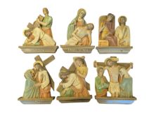 SIX 20TH CENTURY CHRISTIAN RESIN ECCLESIASTICAL PLAQUES