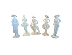 ROYAL WORCESTER - THE 1920S VOGUE COLLECTION - FIVE BONE CHINA LADIES