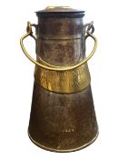 EARLY 20TH CENTURY COPPER AND BRASS F & HE HORNBY MILK JUG