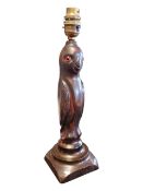 EARLY 20TH CENTURY ART DECO CARVED HARDWOOD PARROT SHAPED DESK LAMP