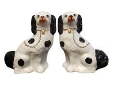 PAIR OF 20TH CENTURY MAYFAYRE POTTERY STAFFORDSHIRE FIRESIDE / MANTEL DOGS