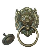 LATE 19TH / EARLY 20TH CENTURY BRASS LION'S HEAD DOOR KNOCKER
