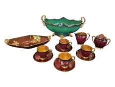 CARLTON WARE - COLLECTION OF 20TH CENTURY ROUGE & VERT ROYALE CERAMIC WARES