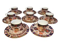 ROYAL CROWN DERBY - 20TH CENTURY BONE CHINA OLD IMARI PATTERN COFFEE SET