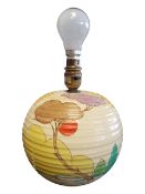 BOOTHS 1930S ART DECO RIBSTONE WARE CERAMIC LAMP BASE